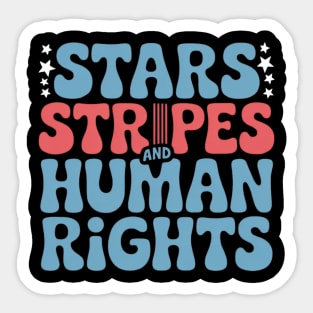Stars Stripes and Human Rights Retro Sticker